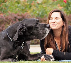 Janina Ludwig mit Hund